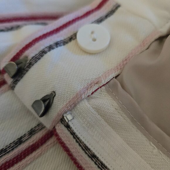 Express Women's Size 6R Ivory With Stripes High Rise Cropped Culottes - Picture 10 of 11